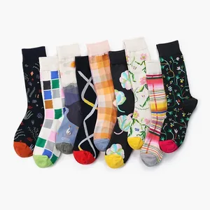 Новинка, 1 пара, женские носки Харадзюку, теплые, забавные, японские, в клетку, креативные, Meias, милые, счастливые носки для женщин, Kawaii, хлопок, Skarpetki