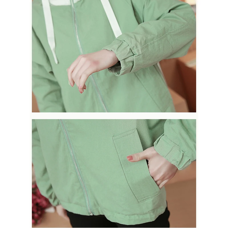 Женские куртки Новинка осени 2018 модная женская куртка бомбер с капюшоном