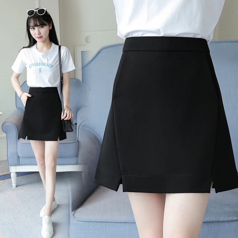 A-shaped skirt ins короткие с высокой талией юбка средней длины Женская Весенняя и летняя