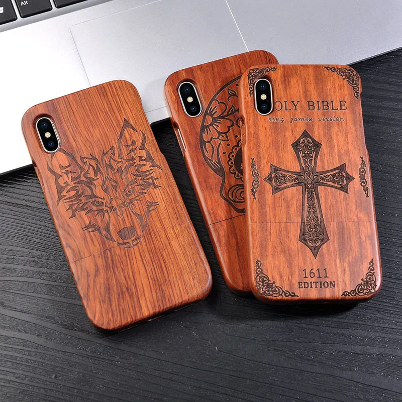 Натуральный деревянный ящик для iphone X 8 7 6 6s Plus SE 5 5S samsung Galaxy Note 8 S6 S7edge S8 S9Plus чехол Ретро тисненый Деревянный чехол
