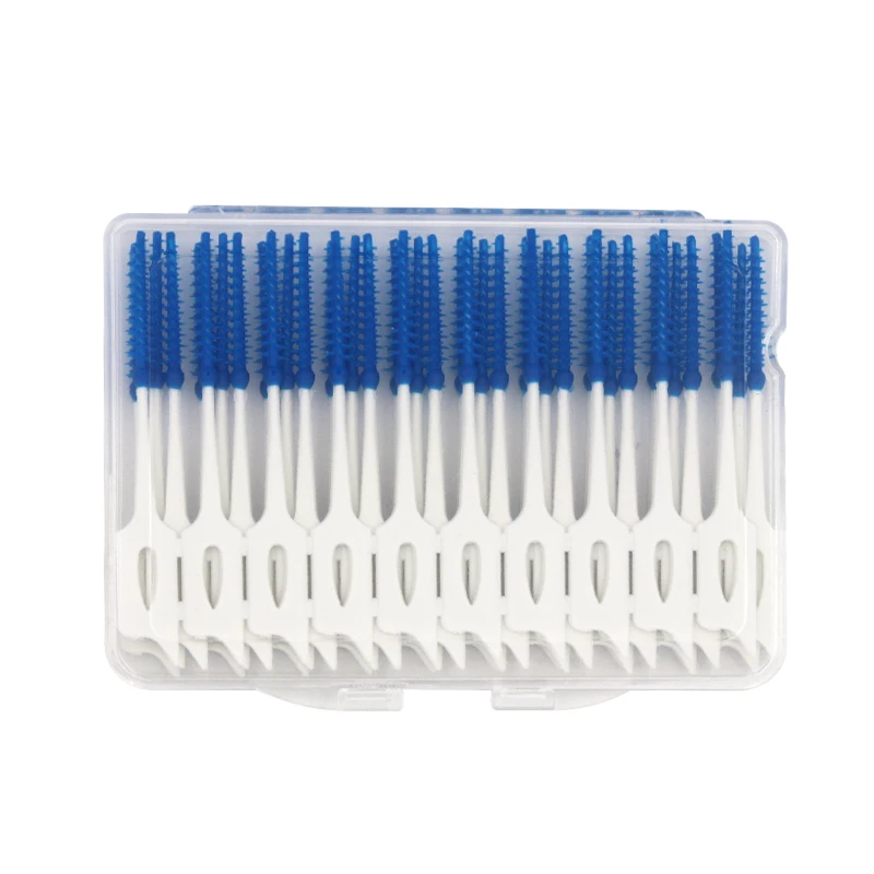 40pcs/box Dental Silicone Interdental Brushes Clean Between Teeth Push-Pull Removes Food And Plaque Better Oral Hygiene Tool | Красота и