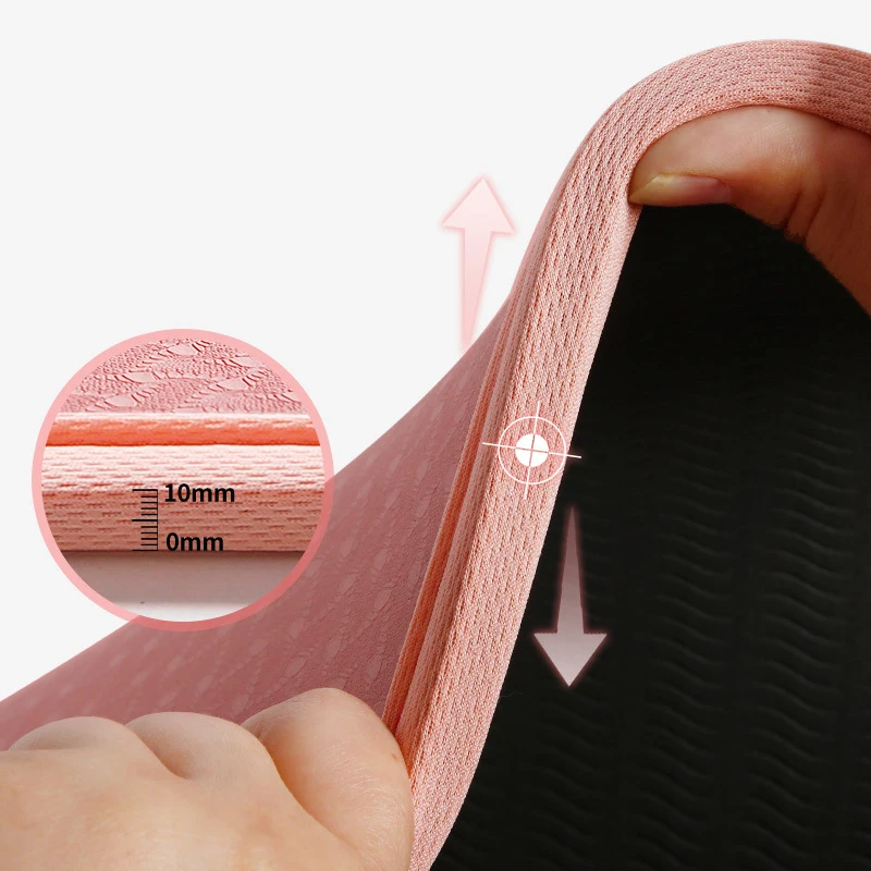 10 мм Многофункциональный нескользящий коврик для йоги TPE фитнес-спортивный