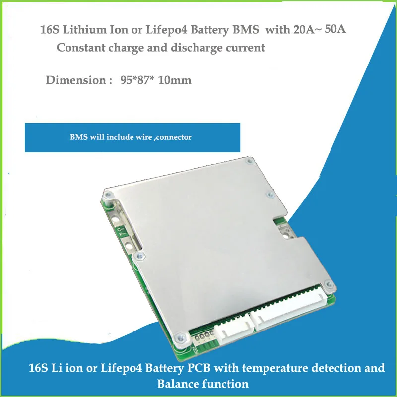 Литий ионный аккумулятор 16S 60 в печатная плата и 48 В Lifepo4 BMS с постоянным зарядом