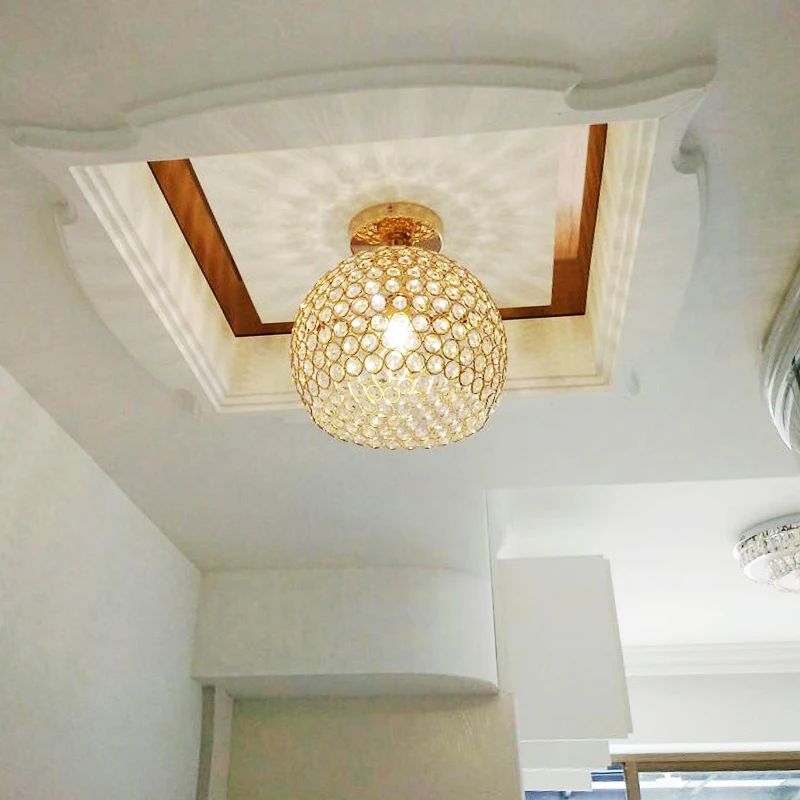 Современная маленькая люстра K9 с хрустальным шариком Светодиодная лампа E27