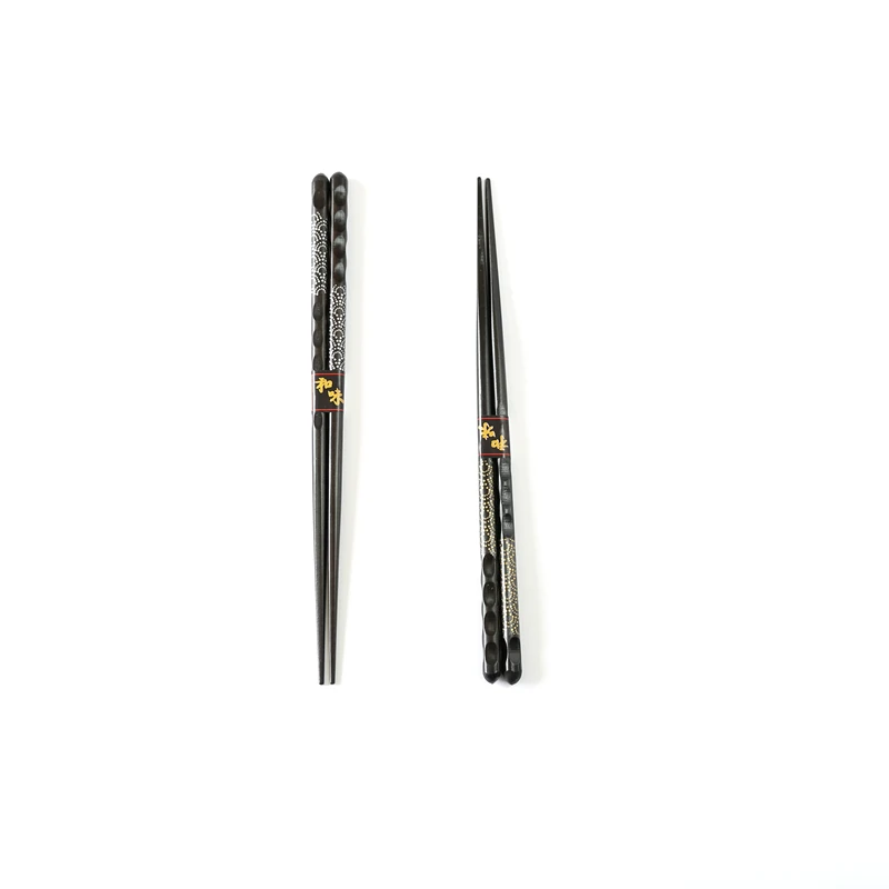 5 пар деревянных палочек для еды в японском стиле черные резные твердые