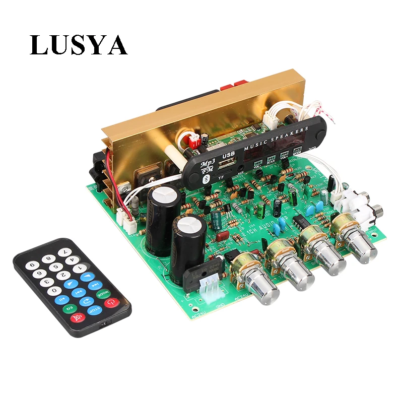 Lusya Bluetooth 2 1 цифровой аудио усилитель плата 80 Вт * + Многофункциональный TF U диск AUX