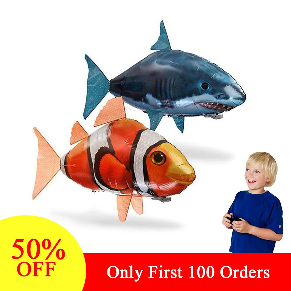 RC игрушки животных акула/клоун рыбы воздуха плавания инфракрасный пульт