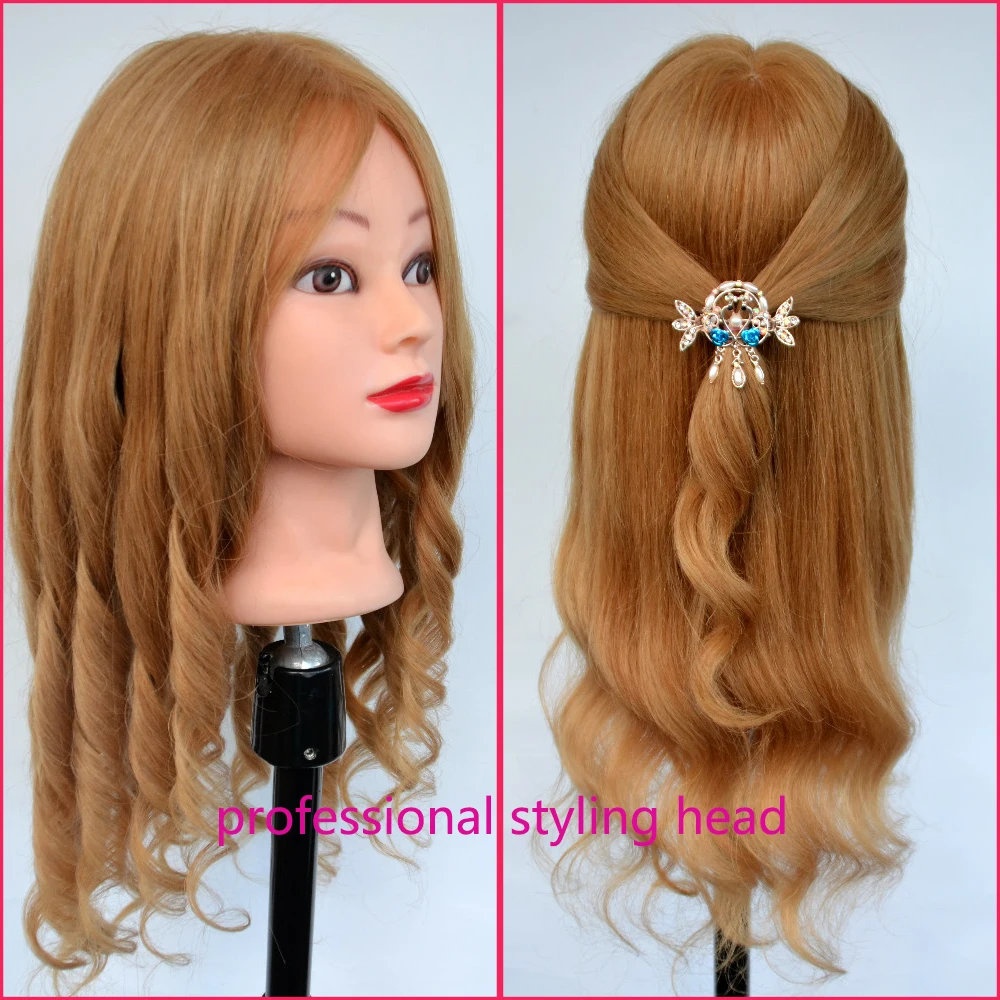 Mannequin Head For Sale 65% Real Hair Wig Head Good Quality Hairdressing Dolls Head Dummy Hairstyles Maniquies Women Head