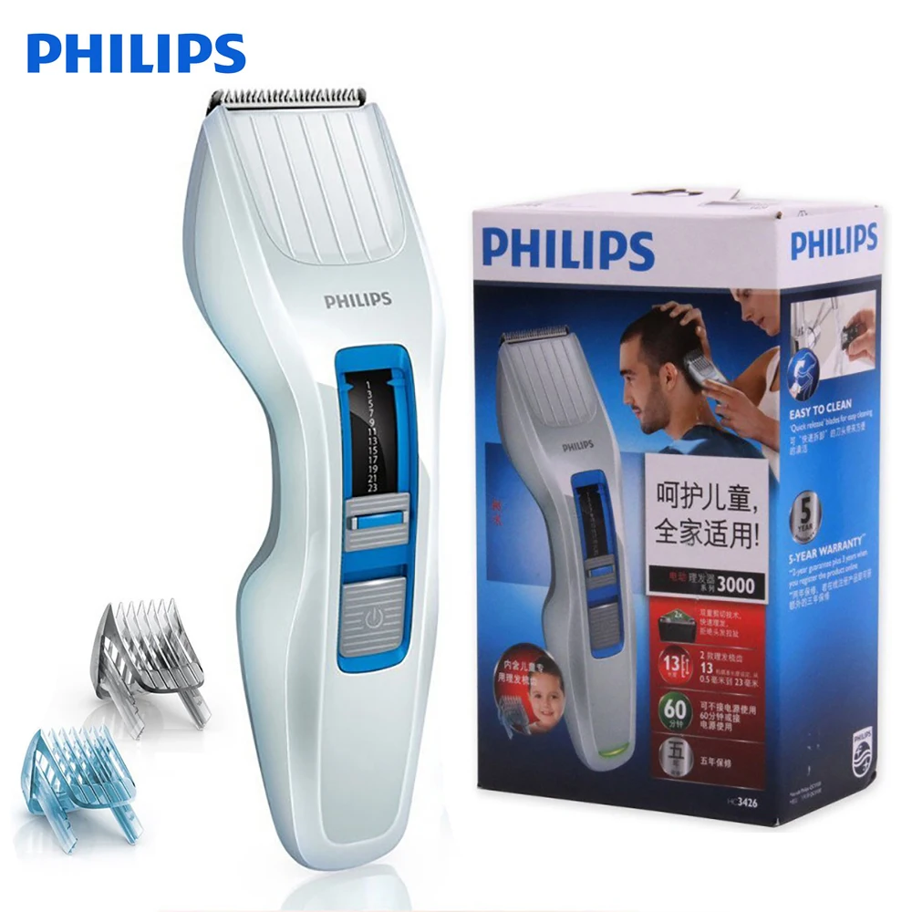 Электробритва PHILIPS HC3426/15 аккумуляторная для взрослых и детей Беспроводная с DualCut Отрегулируйте мужчин t Длина для мужчин и детей