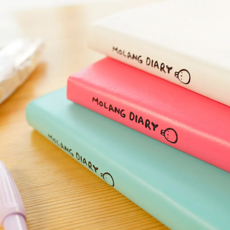 кожаный блокнот Molang заяц милый vintage кожа творческий ежедневник блокноты с белыми