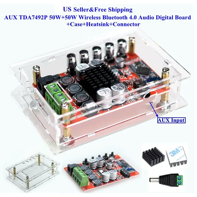 AABB Aux Tda7492P 50 Вт + беспроводной Bluetooth 4 0 аудио цифровой усилитель Чехол комплект