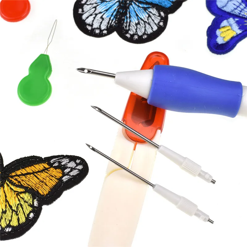 Волшебная вышитая ручка для швов набор пробивных игл 2 шт. вышитые узоры Дырокол