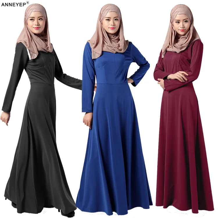 

M-L Middle East Women Clothes Muslim Adult Long Dress Malaysia Turkish Lady Abayas Girl Long Ethnic Dress
