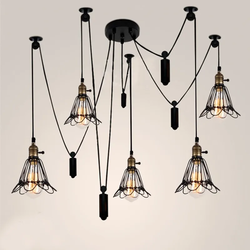 

Vintage Industrial Pendant Lights Modern Hanging Lamps Pulley Retro Flush Mount Pendant Lighting Fixtures Farmhouse Pendant Lamp