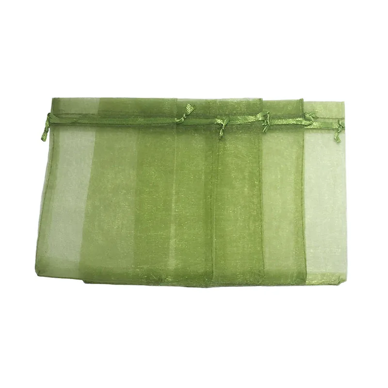 

Оптовая продажа 100 шт./лот 11x16 см оливково-зеленая органза мешки для ювелирных изделий, свадебные подарочные мешочки