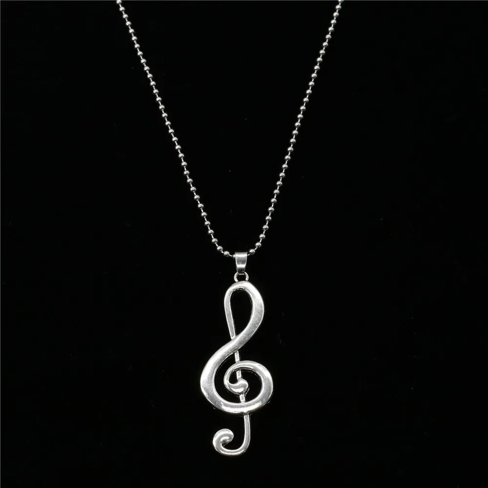 Новый Collares панк хип хоп винтажный крючок Музыка Примечание сердце длинная цепь