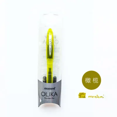 Корея monami OLIKA набор авторучек прозрачный разноцветный F Nib 0,5 мм каллиграфия Скрапбукинг Kawaii чернильная ручка для письма 02099F - Цвет: Olive Fountain Pen