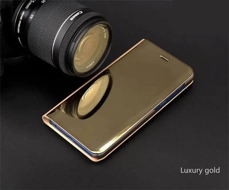 Для Samsung Galaxy A8 A7 A5 2018 a8plus c10 роскошные новые Clear View Smart зеркальное кожаный чехол