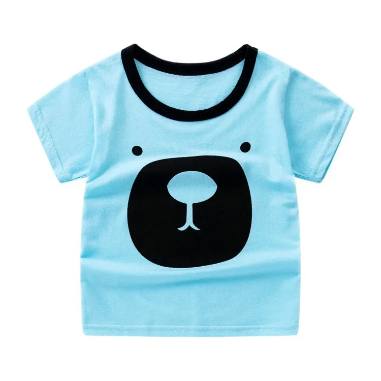 Summer New Unisex kids Short-sleeved Cotton T-shirt Cartoon Boy Shirt Girls Tops Sweater Little Yellow Man Outfits | Мать и ребенок