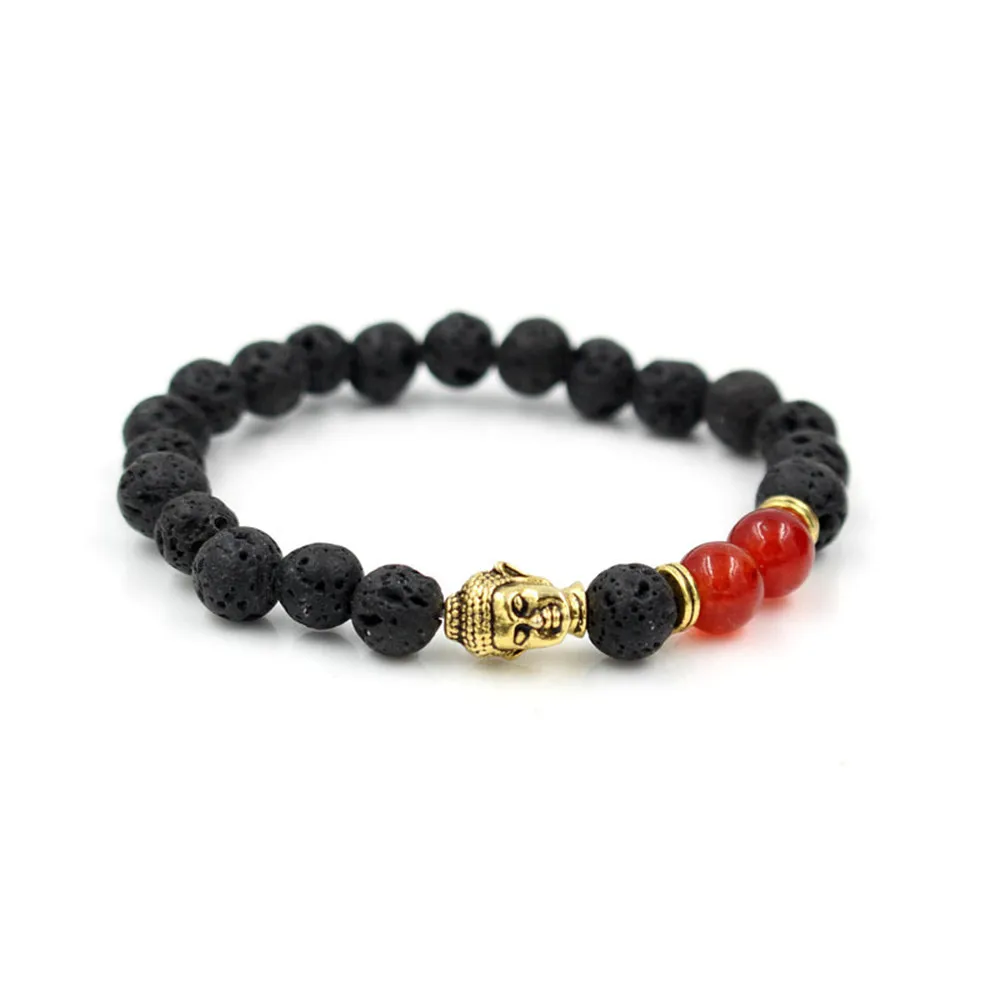 Браслет из черного вулканического камня 8 мм|Браслеты с шармами| |
