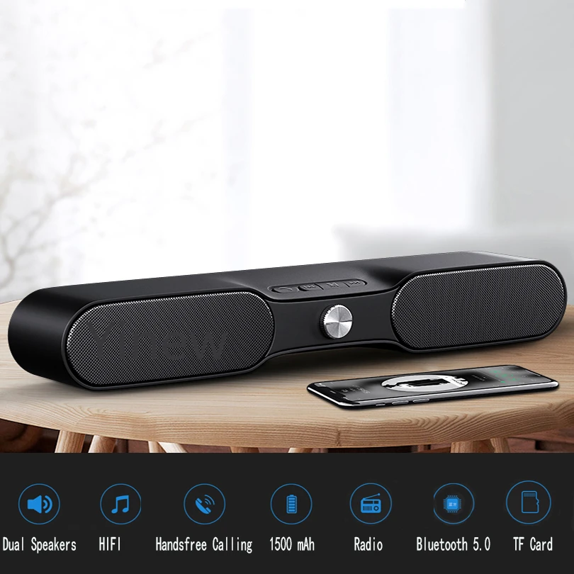 Портативный Bluetooth динамик виртуальной объемной звуковой сабвуфер сильный бас