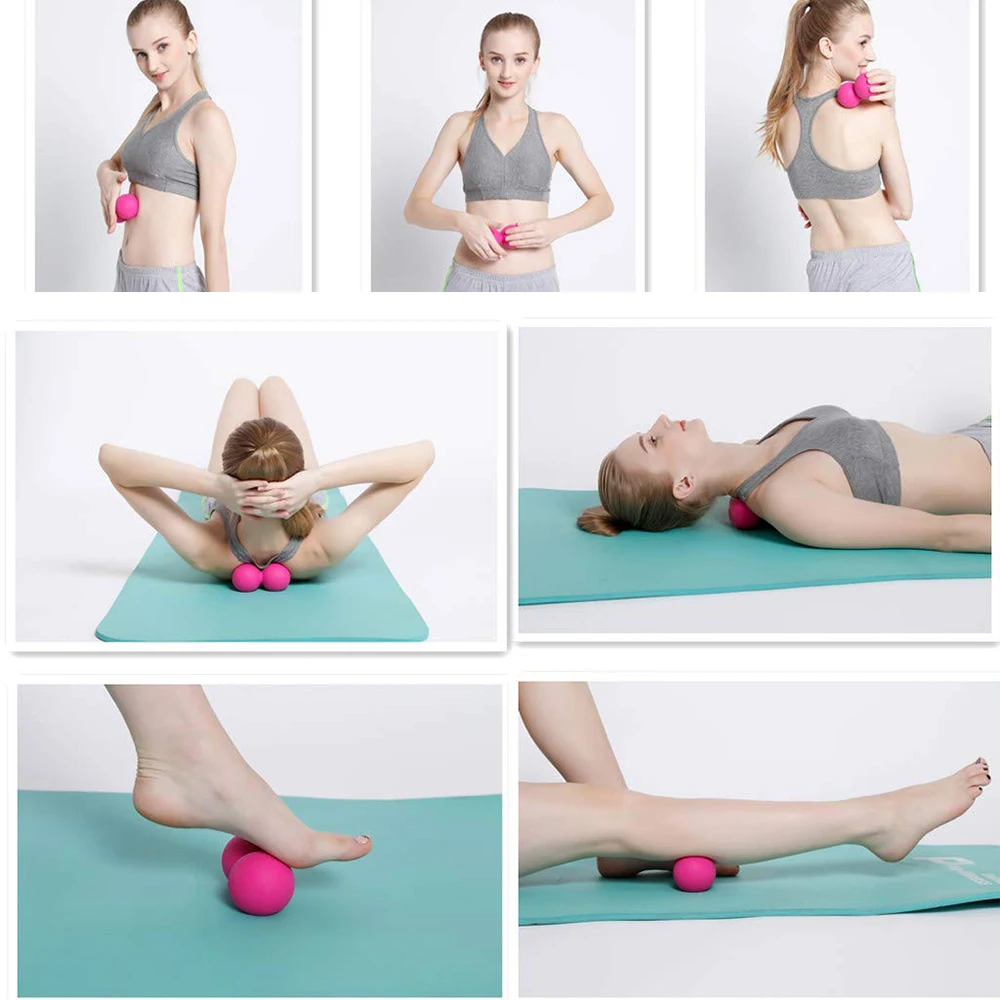 Массажный арахисовый мяч TPE для фитнеса двойной массажер лакросс мобильность