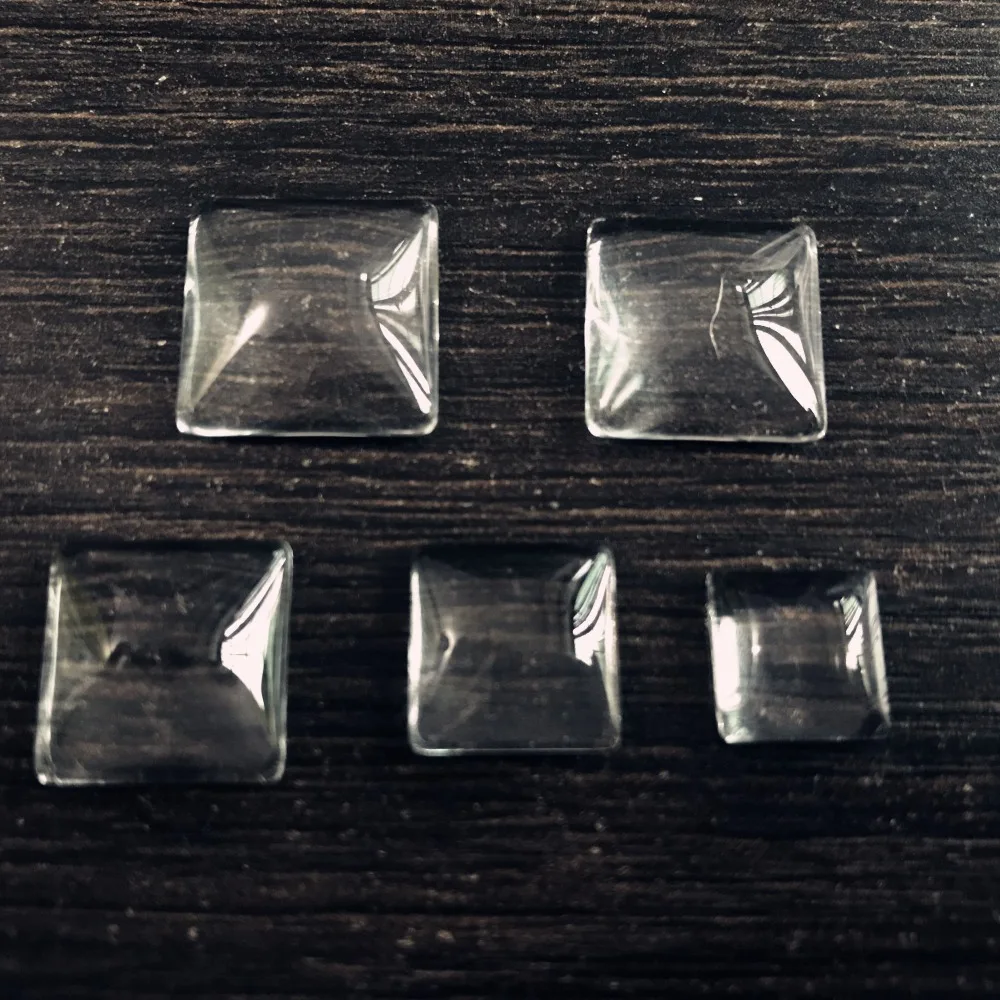 100 квадратов плоские/Блестки прозрачный сапфировое стекло заплатка DIY ювелирные аксессуары подставка