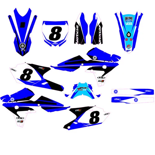 Number 8 Индивидуальные номер Gloss Team графика и фоны наклейка Стикеры для YAMAHA YZ250F yzf250 YZ 250F YZF 250 - Цвет: Number 8