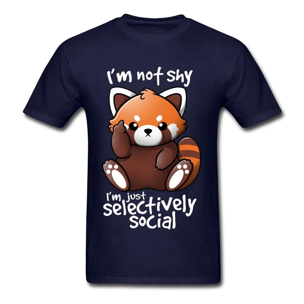 Футболка SHY RED PANDA Мужская забавная футболка летняя с рисунком енота Симпатичные
