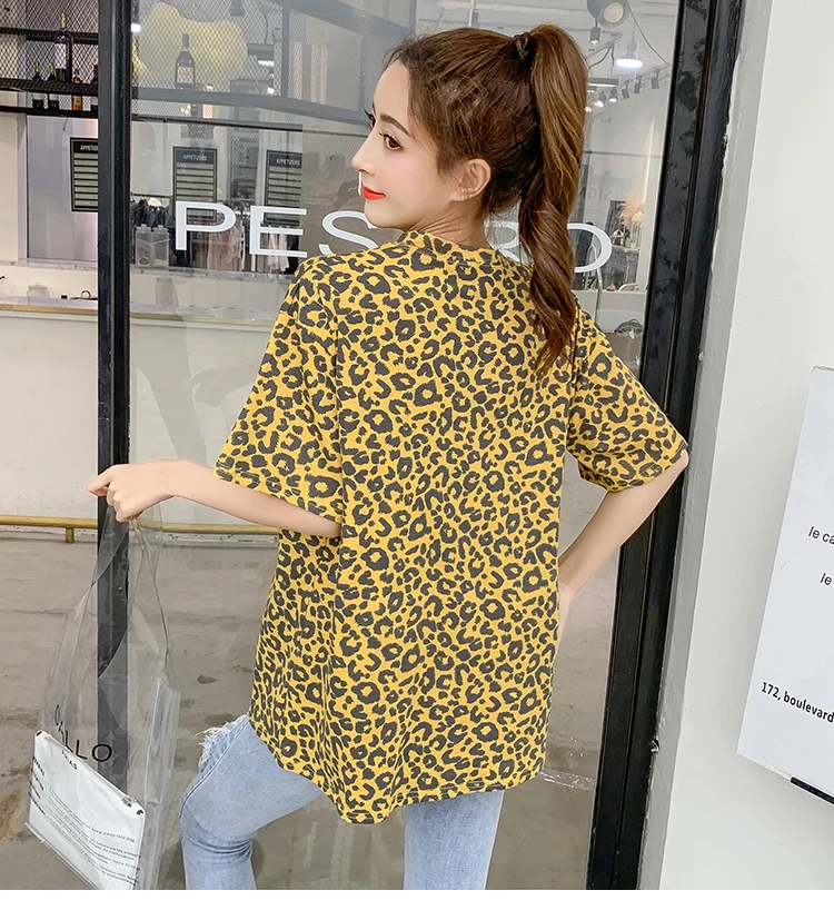 Leopard moda feminina Hipster футболки летний бренд для женщин футболка повседневное плюс