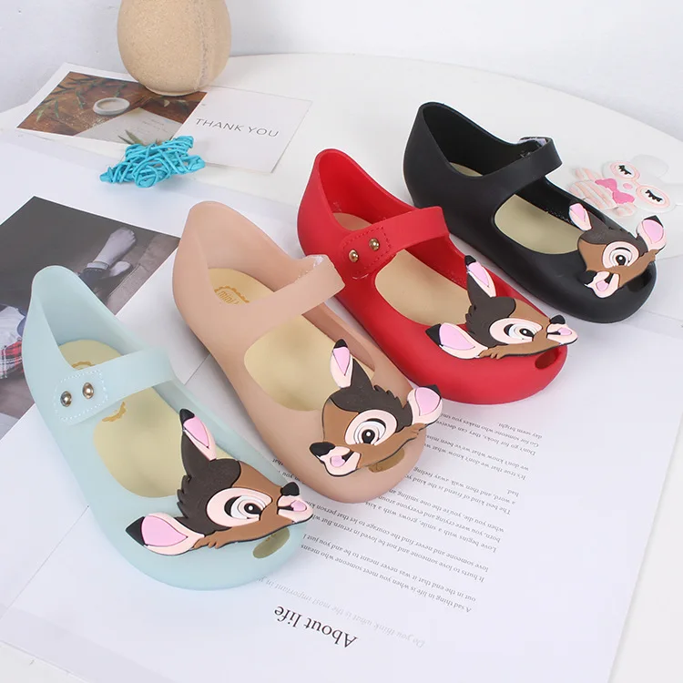 Мини Мелисса 2018 Олень Бэмби обувь цветочный Рисунок новые зимние прозрачная