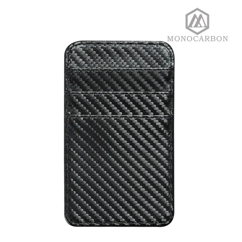 Мужской кошелек для карт Monocarbon многофункциональный из полиуретана и углеродного