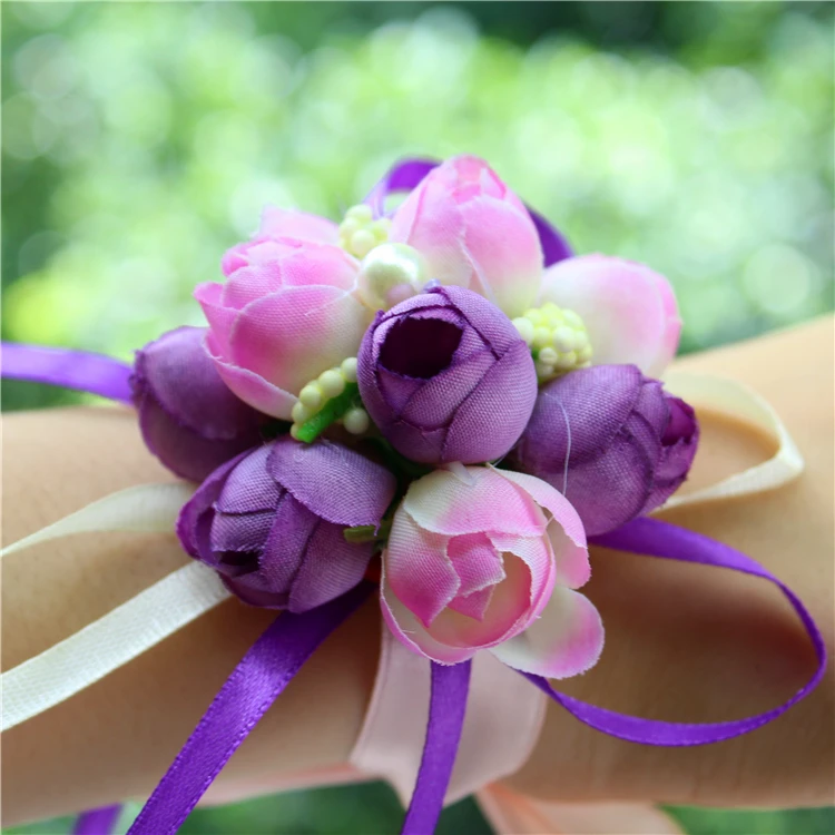 1 шт. Творческий Роза наручный букет цветов подружки невесты сестры рука цветок