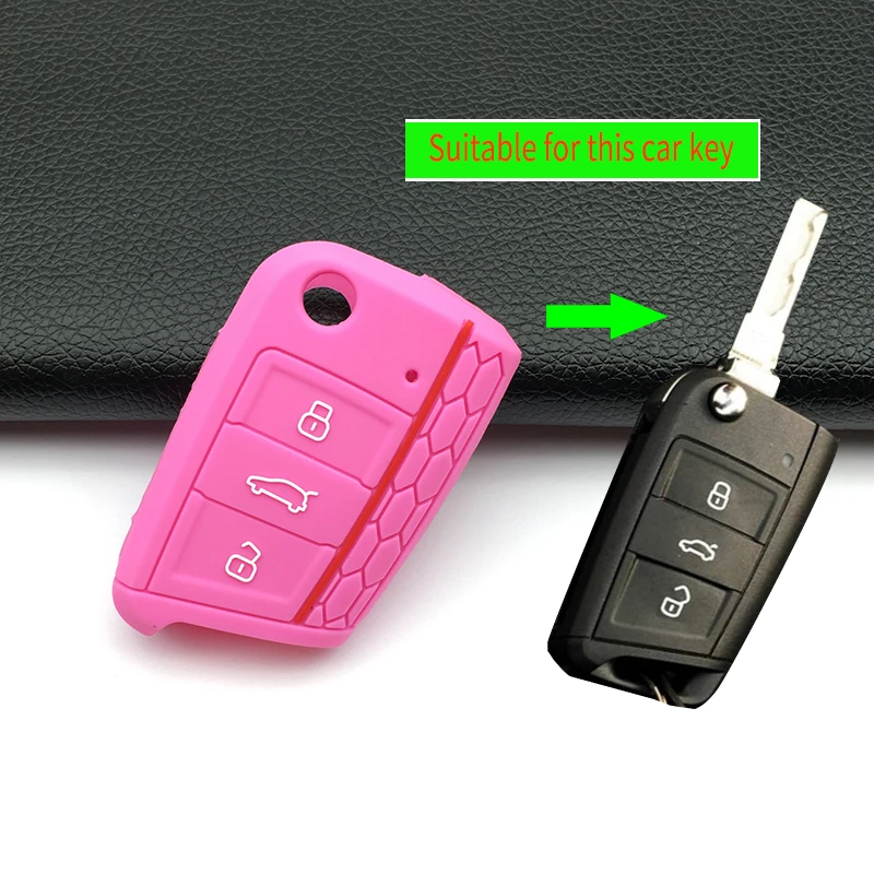 3 Buttons Fob Silicone Case Cover For VW Polo 2016 Golf 7 MK7 Skoda Octavia Combi A7 Seat Leon Ibiza Protective shell | Автомобили и