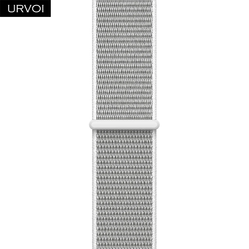 Sea Shell URVOI Спортивная петля для apple watch band series 5 4 3 2 1 светоотражающий ремешок для iwatch двухслойный дышащий тканый нейлон осень - Цвет ремешка: Sea Shell