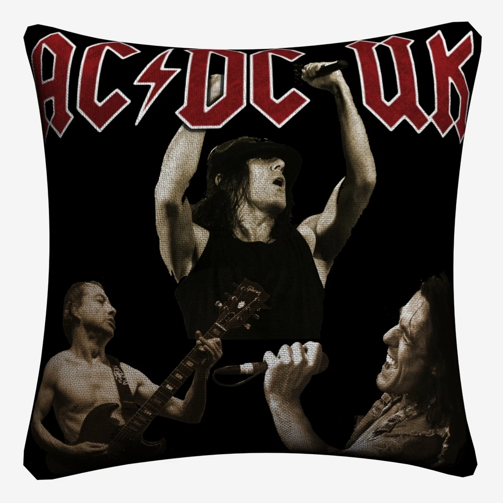 AC DC Singer Music Photos Decorative Pillow Case For Sofa 45x45cm Linen Cushion Cover Home Decor Throw Covers Almofada | Дом и сад