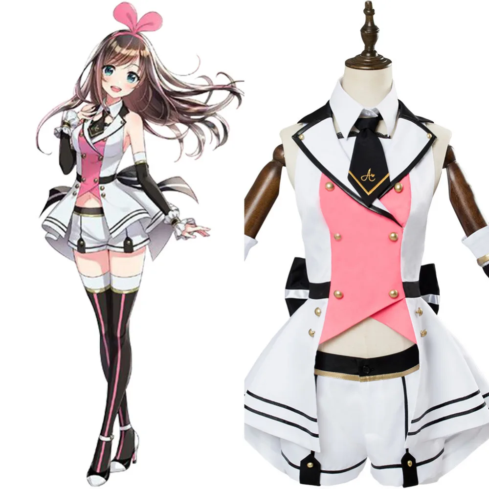 A. I. Channel Virtual Youtuber Kizuna AI костюм для костюмированной вечеринки розовая униформа
