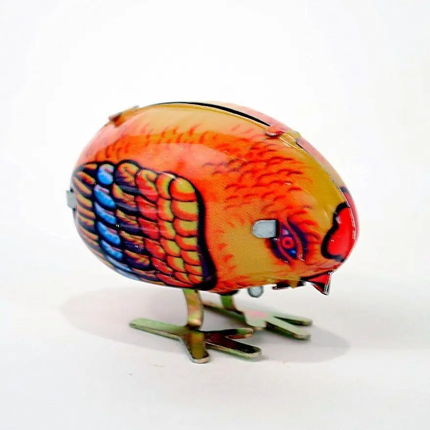 BidExpress Wind Up Chick Tin Toy Clockwork Spring Pecking Vintage Style | Игрушки и хобби