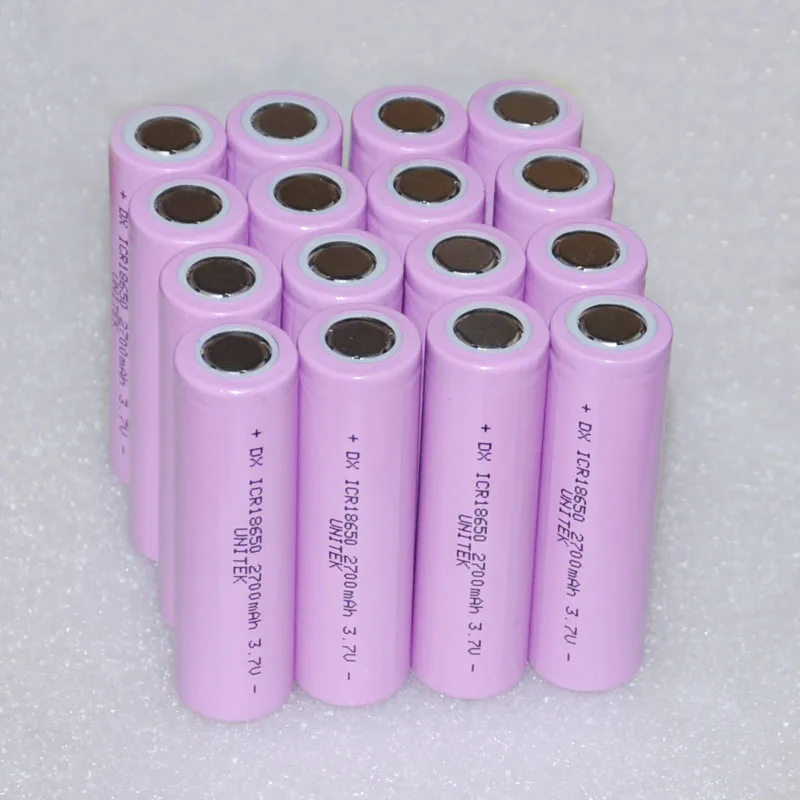 16 шт. литий ионная аккумуляторная батарея UNITEK 3 7 v ICR 18650 2700mah для samsung 26f|rechargeable