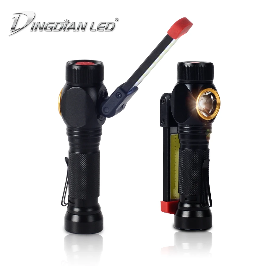 DINGDIAN светодиодный портативный фонарь CREE наружный фонарик белый + красный свет USB