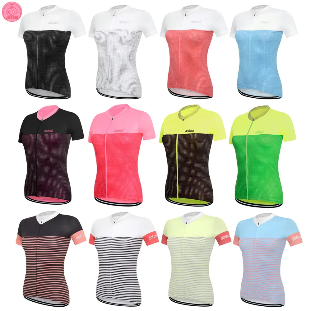 Женская коллекция 2017 года футболка в горошек для классических велосипедных