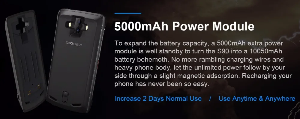 IP68/IP69K DOOGEE S90 модульный прочный мобильный телефон 6,18 дюймов дисплей 5050 мАч Helio P60 Восьмиядерный 6 ГБ 128 ГБ Android 8,1 16,0 M Cam