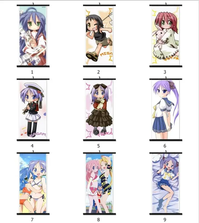 Японское аниме Lucky Star Izumi Konata & Hiiragi Kagami Takara Miyuki домашний декор настенные прокрутки