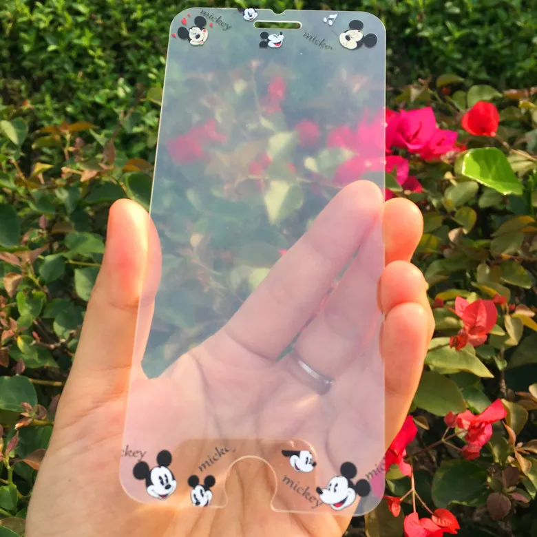 Забавный мультфильм Микки Минни 4,7 дюймов для iPhone6 6s для iPhone7 и 8 передний экран Закаленное стекло протектор 9H пленка защита - Цвет: B For iP 6 7 8 4.7