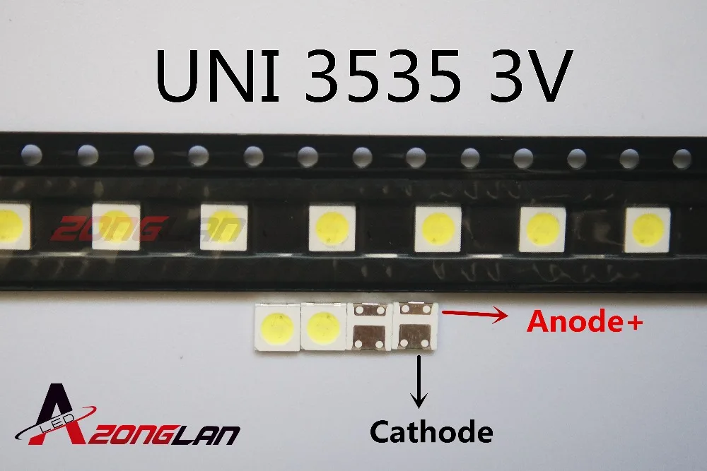 100 шт. UNI светодиодная подсветка Высокая мощность LED 1 Вт 3537 3535 90 лм 3 в холодный