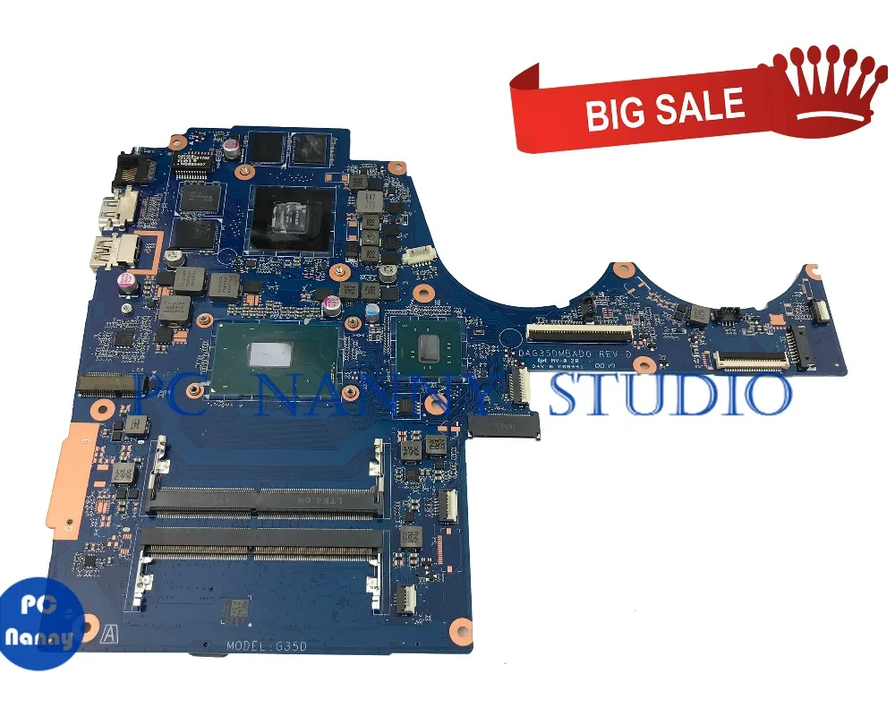 PCNANNY для HP Pavilion 15-BC материнская плата ноутбука DAG35DMBAD0 i5-7300HQ SR32S GTX 1050 протестирована