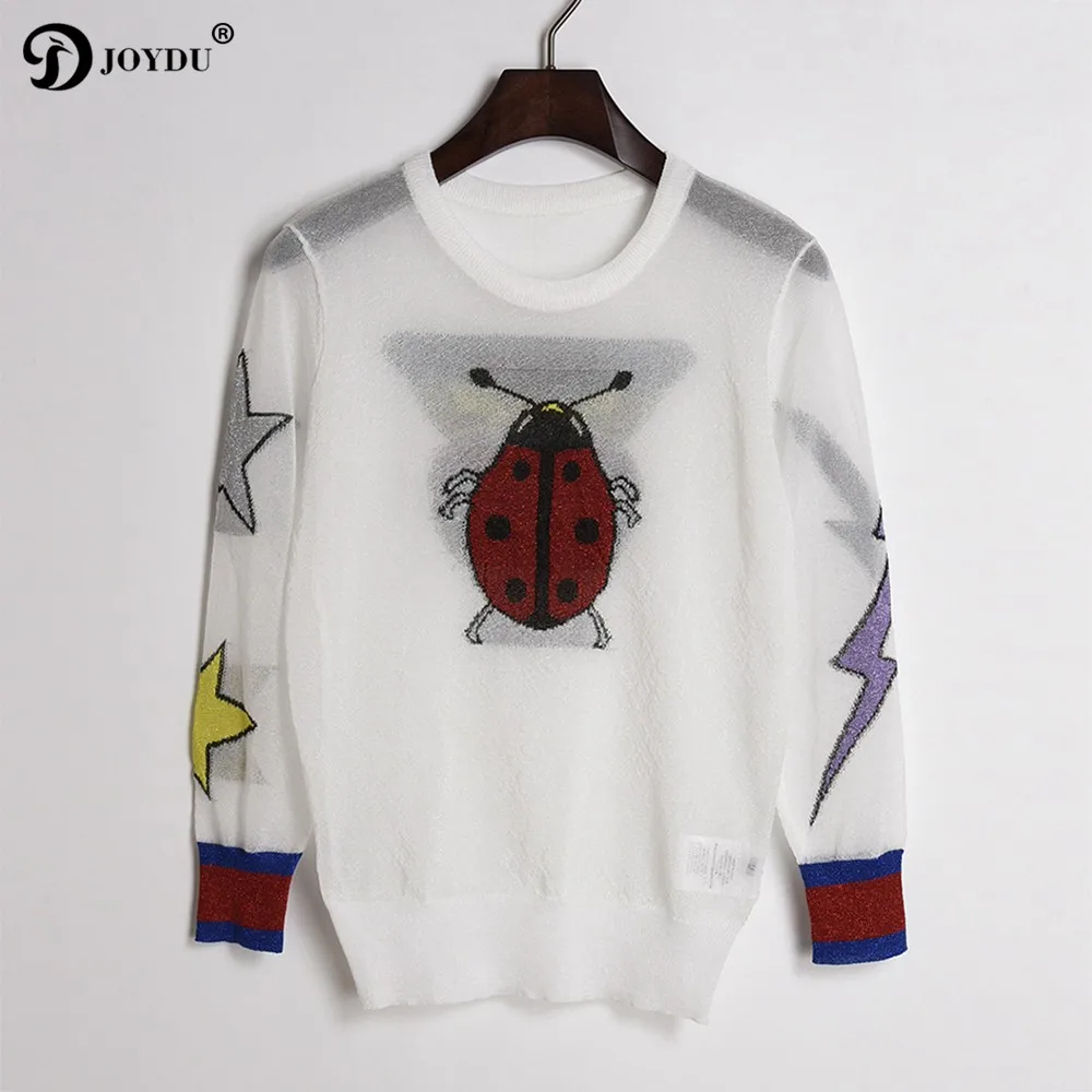 JOYDU Sweater Women 2018 New Fashion Design Ladybug Butterfly Jacquard Jumpers Casual Knitted Sweaters Tops Pullover pull | Женская