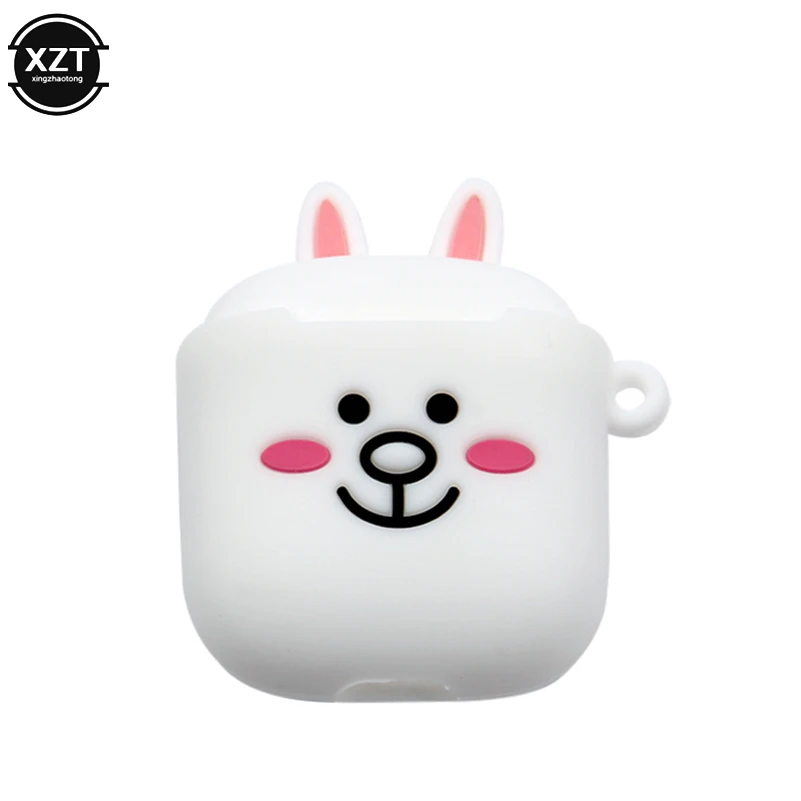 Мультяшный беспроводной Чехол для Bluetooth наушников силиконовый чехол с зарядкой