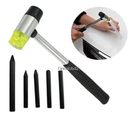 5pcsset tap down knock down tools rubber hammer nylon pen paintless dent repair tools black hand tools