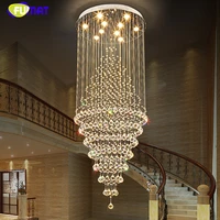 fumat k9 crystal chandelier lastre large crystal light for living room hotel mall creative stair round led crystal chandeliers